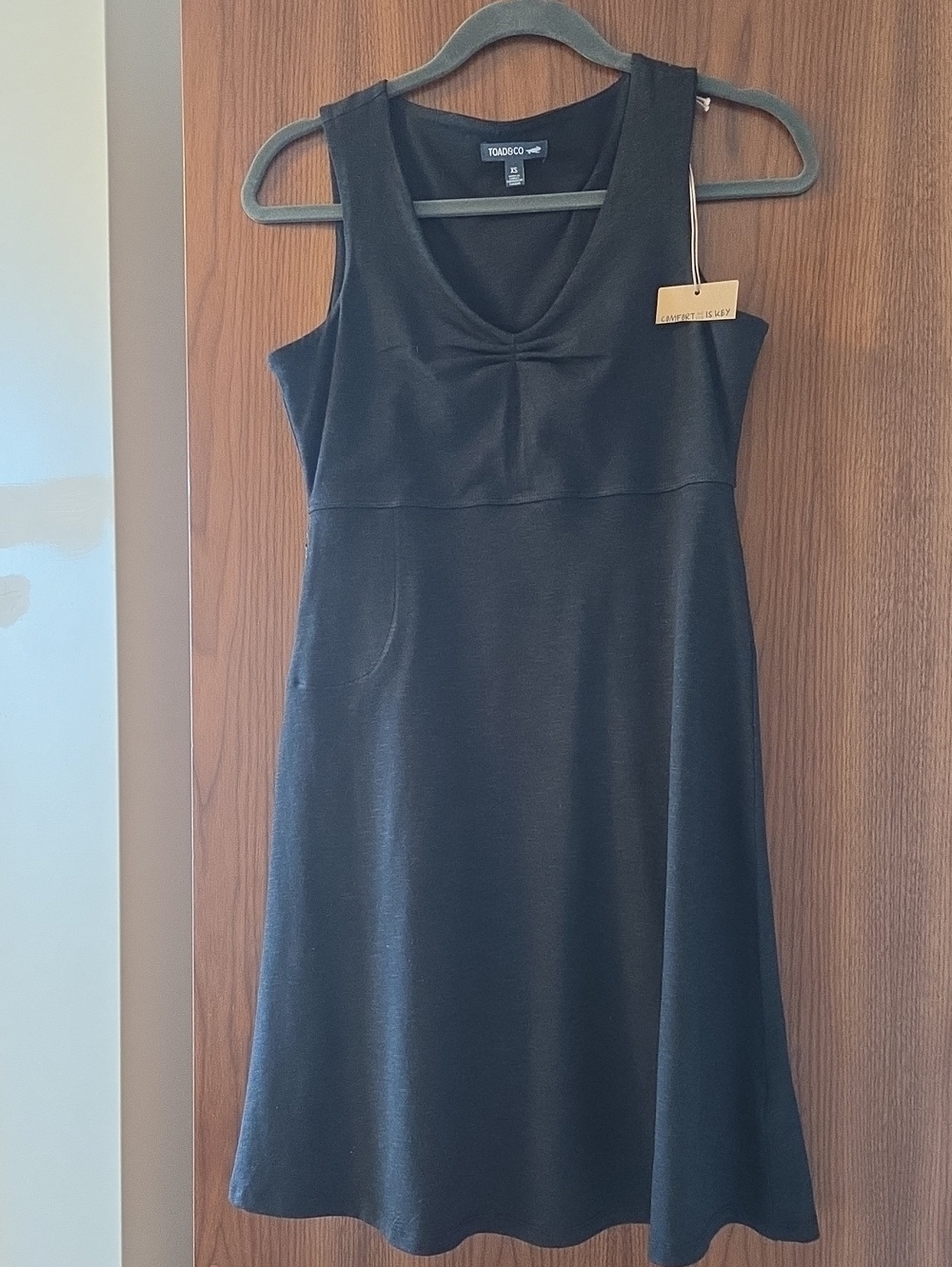 Toad & Co Black Sleeveless V-Neck A-Line Dress X-Small